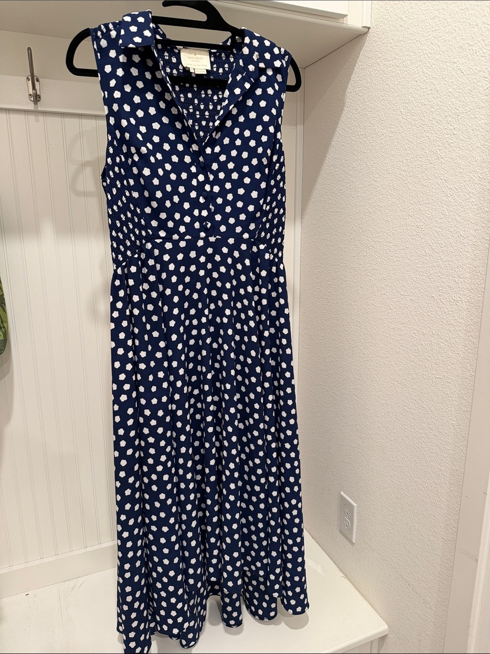 kate spade navy and white polka dot dress